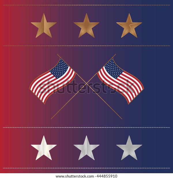 Usa Flag Red Blue Flag Stars Stock Vector (Royalty Free) 444855910 ...