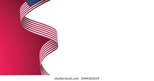 fondo del Vector de la cinta de la bandera de ee.uu. para el diseño del póster del día de la independencia