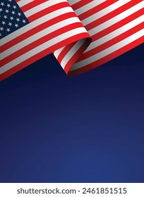 USA flag ribbon vector background 