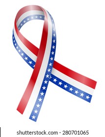 USA Flag Ribbon Vector Illustration