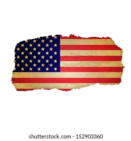 Usa-Flagge mit Rip-Papier, Retro-Illustration, Vektorgrafik