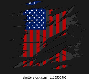 USA Flag Scratch Effect Vector