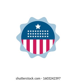 Usa flag seal stamp design, United states america independence labor day nation us country and national theme Vector illustration