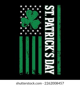 USA flag with shamrock concept- St. Patrick's day vector