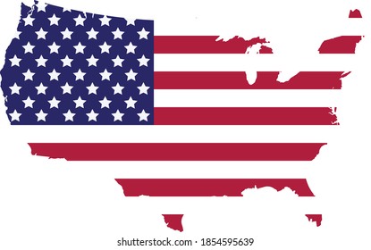 US-Flagge, Form der amerikanischen Karte