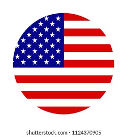 USA flag in the shape of a circle, Vector