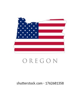 USA flag. Shape of Oregon state map with American flag. vector illustration. can use for united states of America indepenence day, nationalism, and patriotism illustration. USA flag design