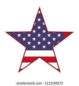 usa flag shaped star national sign