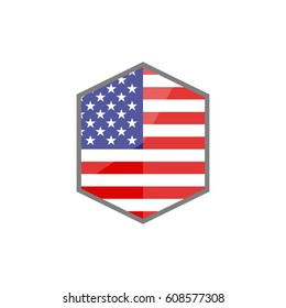 USA flag in shield