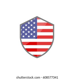 USA flag in shield