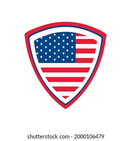usa flag shield emblem icon