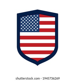usa flag in shield shape