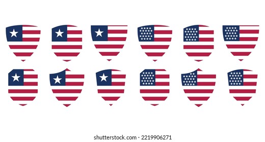 US-Flagge mit Schildformen