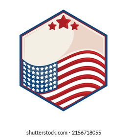 USA Flag Shield And Stars Icon