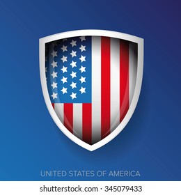 USA flag shield vector