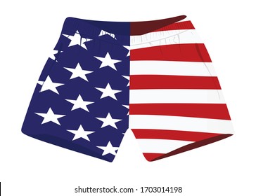 USA flag shorts. vector illustration