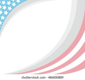 USA flag soft pale frame with copy space.