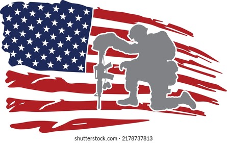 USA Flag with Soldier File