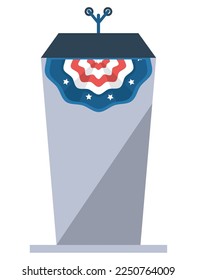 usa flag in speech podium icon