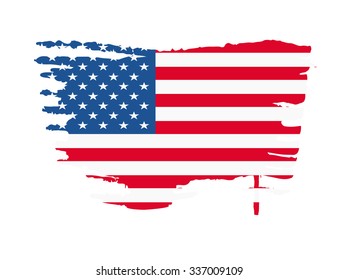 USA flag splash vector illustration