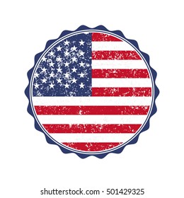USA flag stamp with grunge. Vector illustration