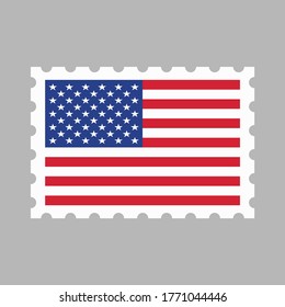 USA Flag Stamp isolated on background. United States of America. Vector illustration.