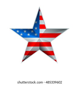 USA Flag Star 3D illustration
