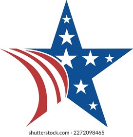 USA flag star Design Idea (Editable file) - Vector Illustration