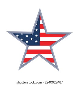 usa flag in star icon