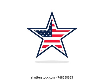 USA flag star logo