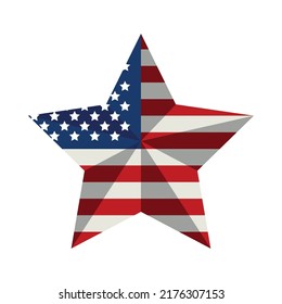usa flag in star shape