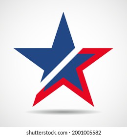 USA flag in star shape. American star. Independence day. Vector illustration