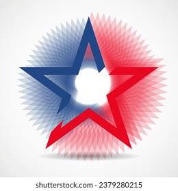 USA flag in star shape. American star. American flag icon. Vector illustration