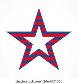 USA flag in star shape. American star. Vector illustration