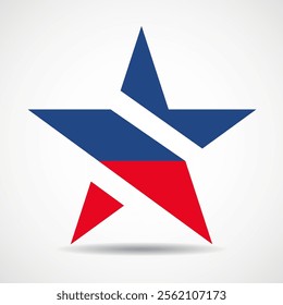 USA flag in star shape. American star. Independence day. Vector illustration