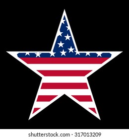 USA flag in star shape. Vector illustration. Eps 10