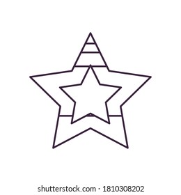usa flag star shaped line style icon design, United states america independence nation us country and national theme Vector illustration