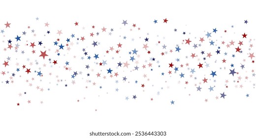 EUA bandeira estrelas fundo, vermelho e azul estrelas confete, brilhante estrelado