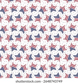 USA flag stars pattern. Patriotic seamless background for American holiday