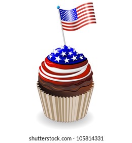 USA Flag Stars and Stripes Cupcake