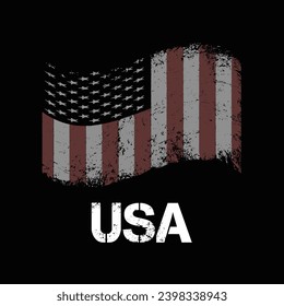 USA flag state symbol isolated on background national banner. Greeting card National Independence Day of the United States. Illustration banner with realistic state flag of America.