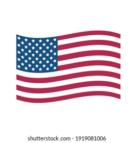 USA flag. State flag of United states of America. White, blue, red national colors. 50 stars and 13 lines of US national flag.