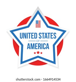 USA flag stripes and star