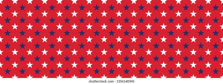 USA flag style seamless stars pattern. blue red background Happy star vector,  4th fourth of july American. Independence, Patriotic, Memorial, Veterans, Labor, Armed forces day. united states banner