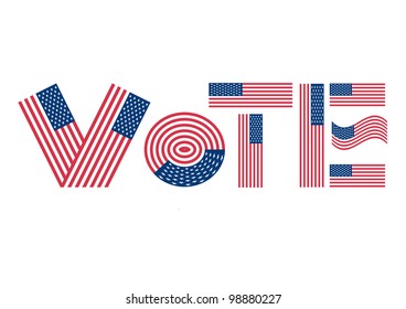 Usa Flag Styled Vote Vector Stock Vector (Royalty Free) 98880227 ...