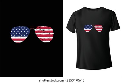 Usa flag sunglass vector for t shirt design