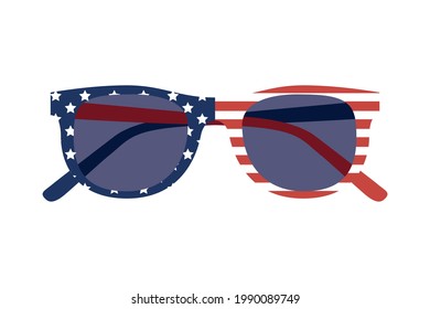 usa flag in sunglasses accessory icon