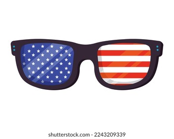 bandera de ee.uu. en icono de gafas de sol