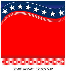 USA flag symbolism background template with a clean red space for your text.