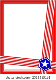 USA flag symbols corner border frame mockup with empty space for your text.	
